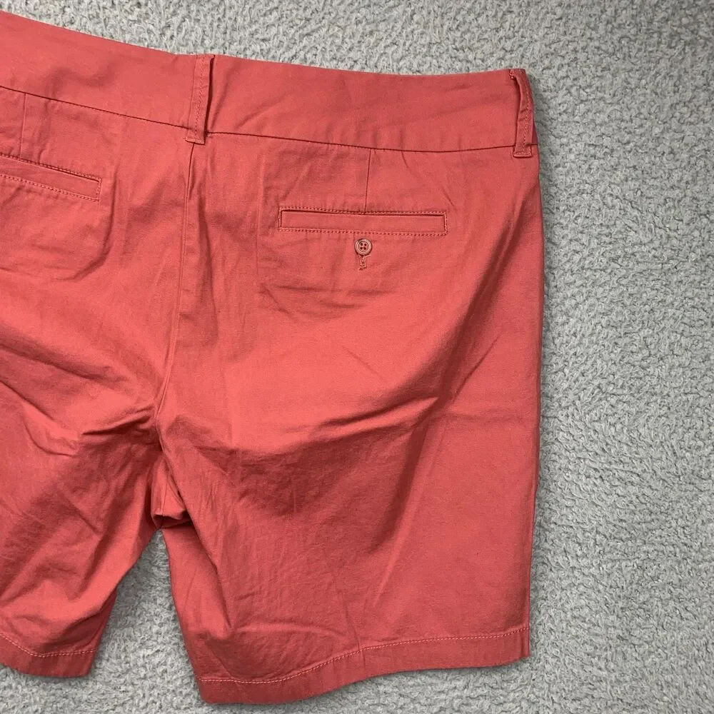 J.Crew Frankie Shorts Womens 16 Pink Chino Twill Stretch Bermuda Flat Front